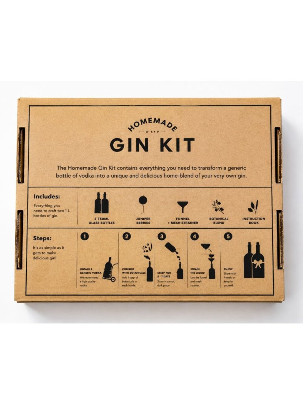 W&P Homemade Gin Kit DIY Craft Cocktail Infusion Set w/ Bottles Botanicals - Picture 5 of 5